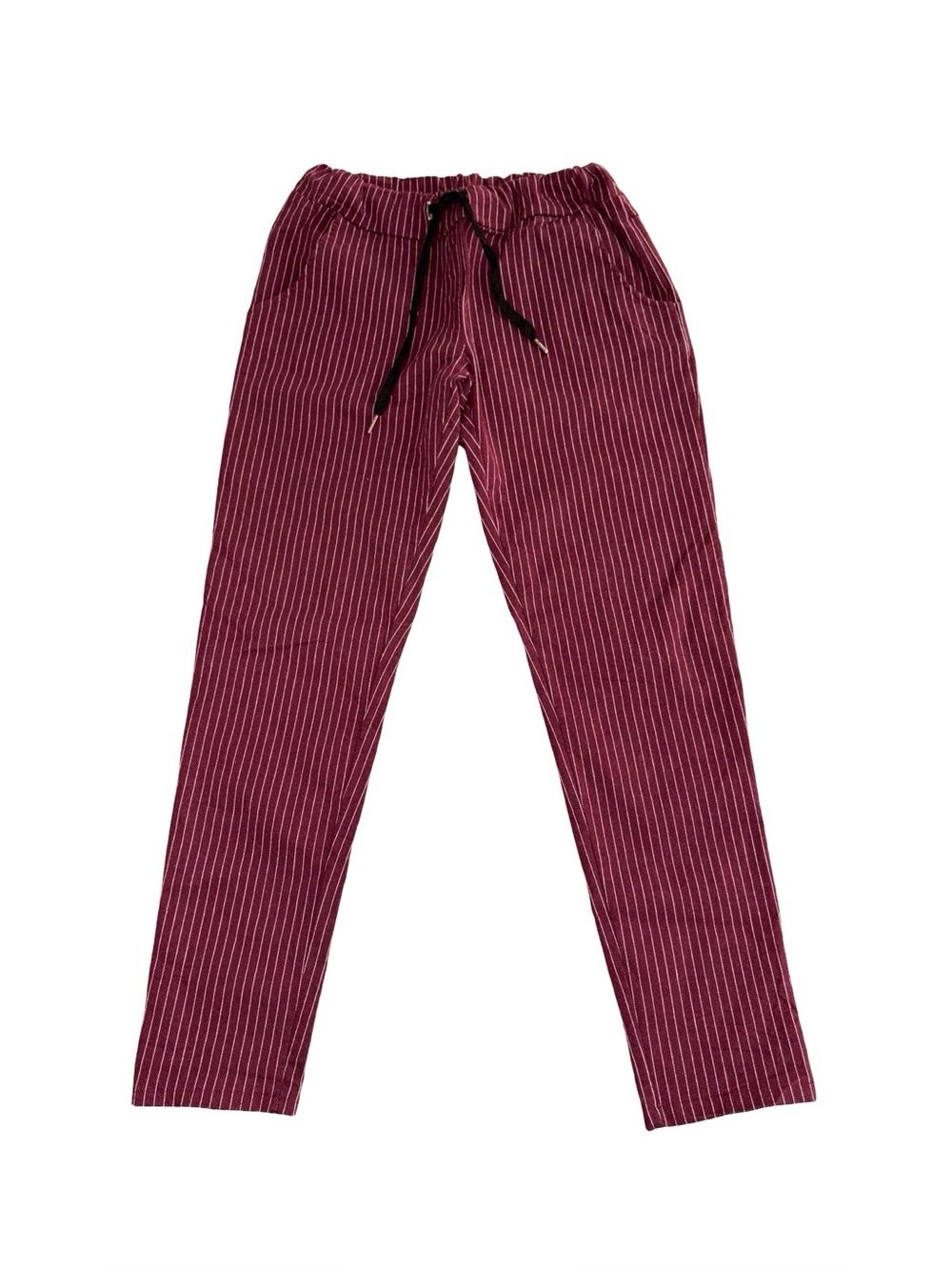 Tina Stephens Made in Italy Stretch Pinstripe Pull-On Pants S/M European Modern